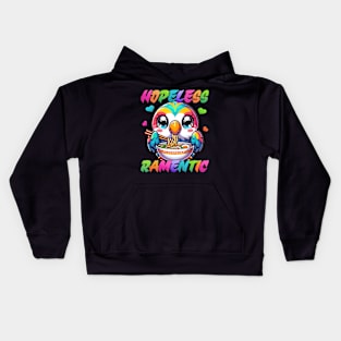 Hopeless Ramentic Funny Romantic Parrot Ramen Noodle Kids Hoodie